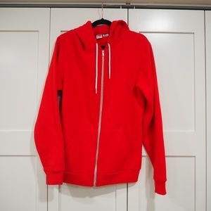American Apparel Red Zip Up Hoodie